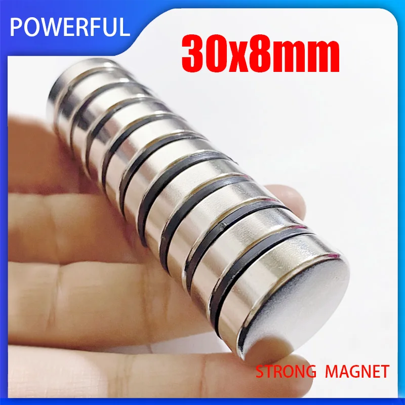 

1/2/5/10/15PCS 30x8mm Neodymium Magnet 30mm x 8mm N35 NdFeB Round Super Powerful Strong Permanent Magnetic imanes Disc