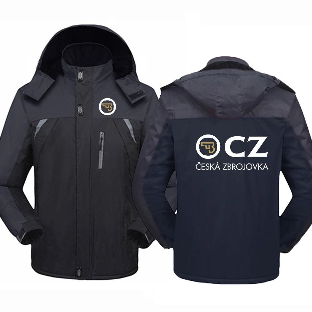

2023 Autumn Winter CZ Ceska Zbrojovka Czech Firearms Logo Print Outdoor Thickened Hooded Cold Prevention Mountaineering Clothing