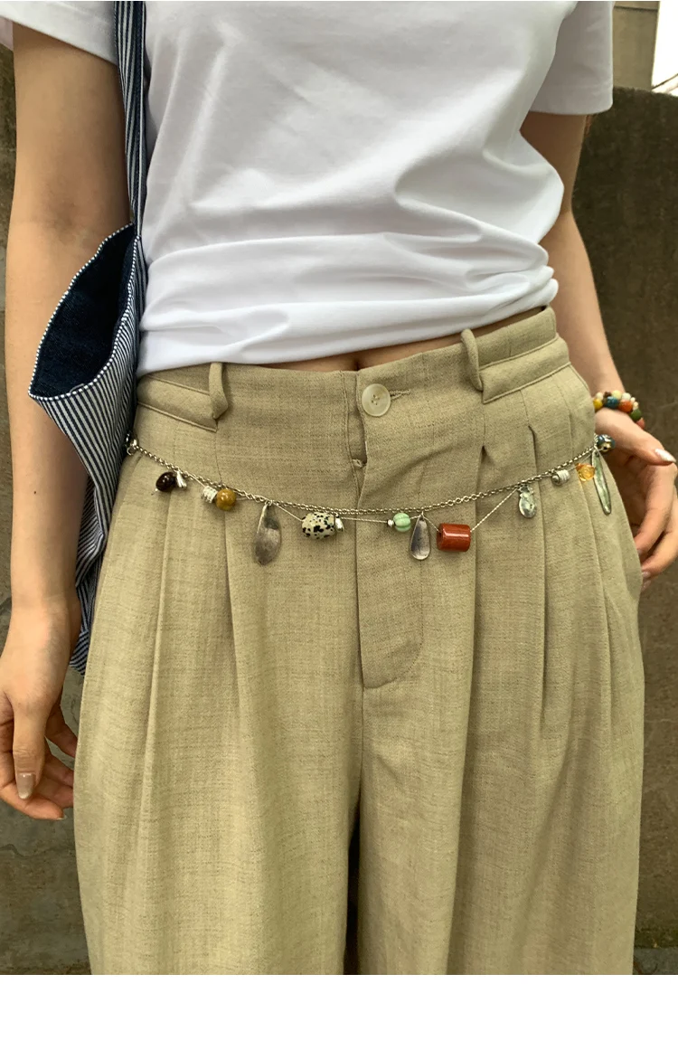 Natural gemstone vintage feel original niche design multi-functional waist chain