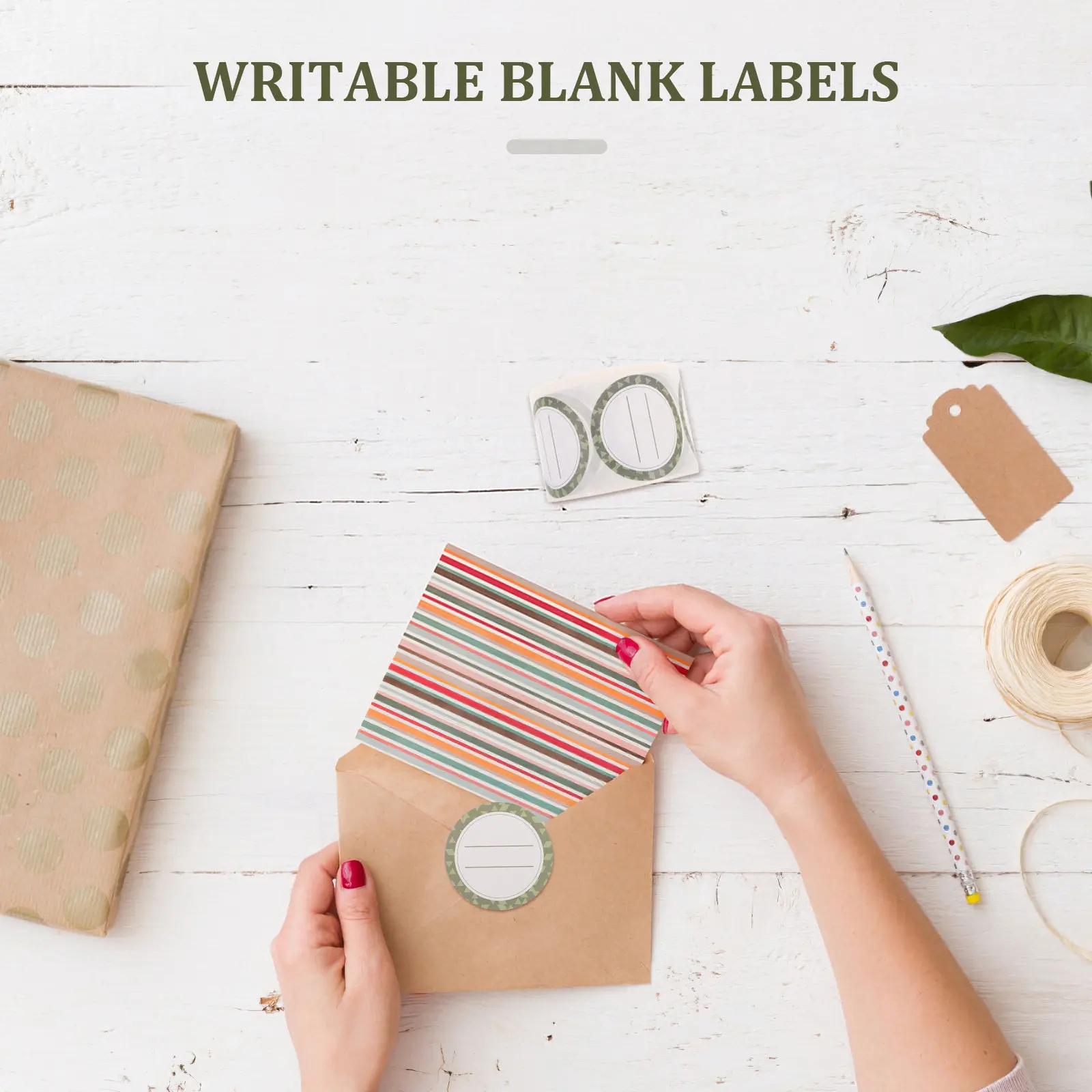 1롤 1.97인치 빈 라벨 스티커 (메이슨 병용, 필기 가능, 세척 가능, DIY 캐닝 라벨, 에센셜 오일 병용)