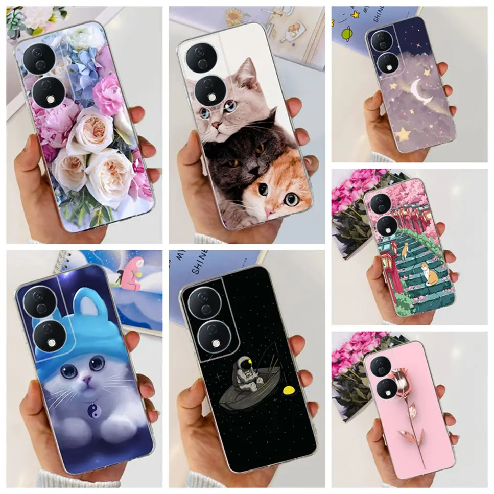 Per Huawei Honor X7B 5G Custodia Cartoon Astronaut Flower Tpu Custodia Morbida In Silicone Trasparente Per Honor X7B Clk-Lx Custodia Antiurto Per Tele