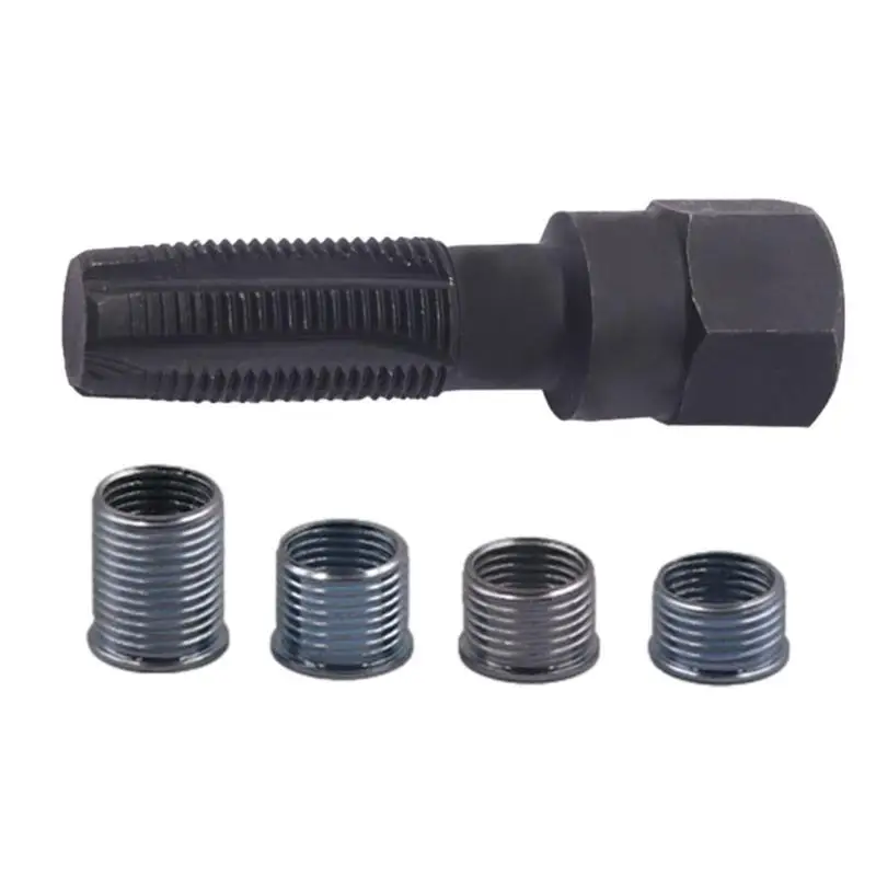 

Spark Plug Repair Kit Small Size Steel Thread Tool Kit Convenient Portable Repair Set Black Repair Set Accessories For S Labor
