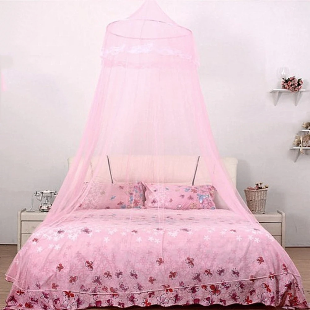 Bed Canopy Polyester Hanging Mosquito Net Princess Foldable Dome Bed Bed Canopy Elegant Fairy Lace Dossels Bedcover For Baby