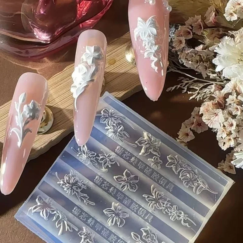 1개 네일아트 몰드 아이스 플라워 아크릴 몰드 은방울꽃 네일아트 데코레이션 네일 DIY 디자인 실리콘 네일아트 네일 몰드