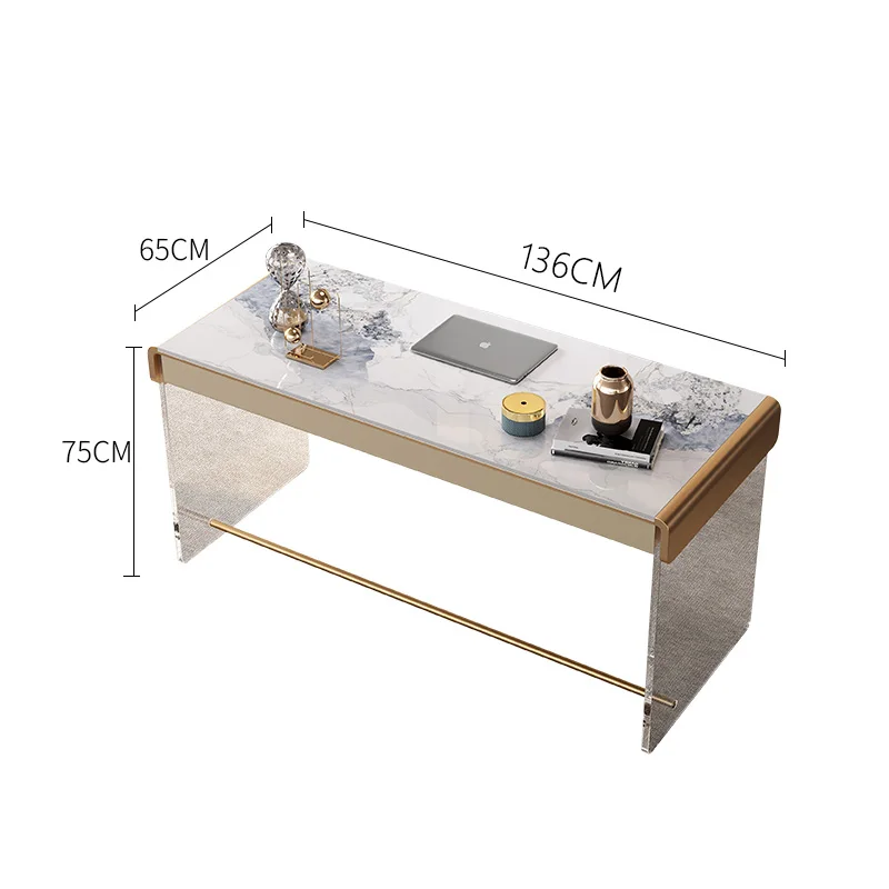 Modern Simple Stone Writing Desk Home Study Acrylic Desk Senior Light Luxury Computer Writing Desk