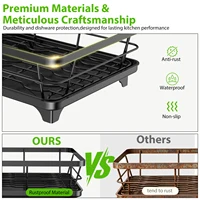 Égouttoir à vaisselle réglable pour comptoir de cuisine avec plateau de drainage, organisateur de vaisselle pour évier, support de rangement 4