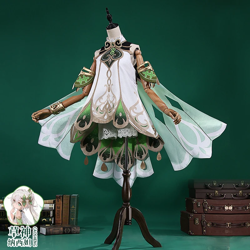 

COS-KiKi Anime Genshin Impact Nahida Grass God Game Suit Cosplay Costume Noble Dress Lovely Uniform Halloween Party Outfit Women