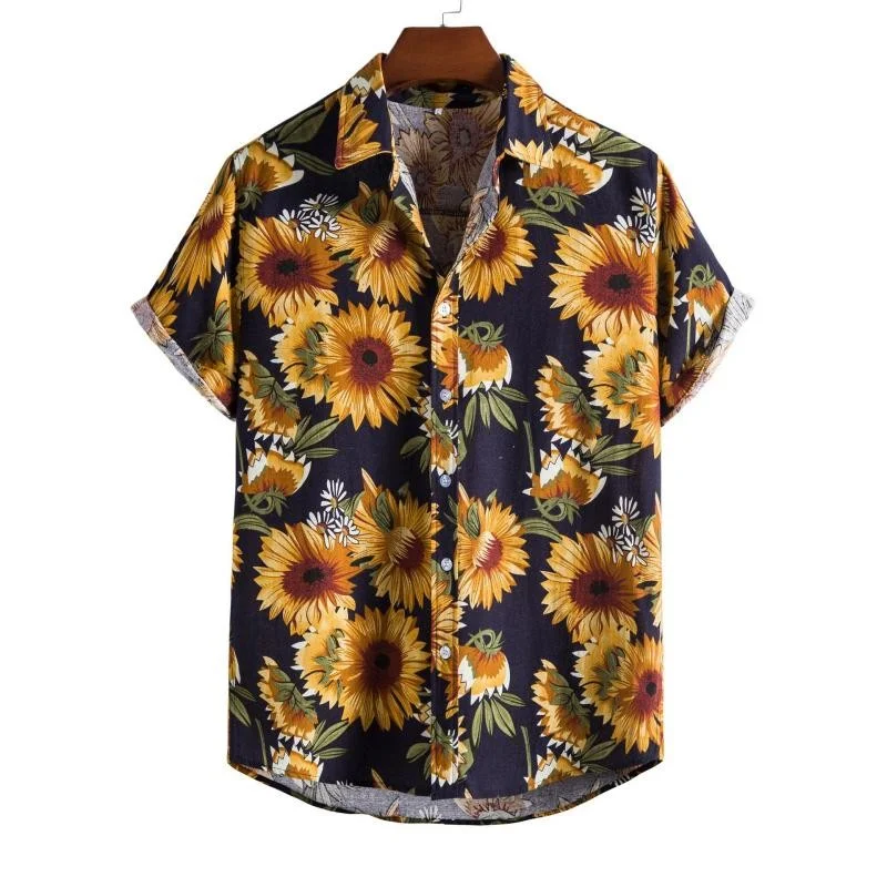 Tanie Męskie letnia koszula 3d Print hawajskie koszulki sportowe odzież Lapel koszule z sklep