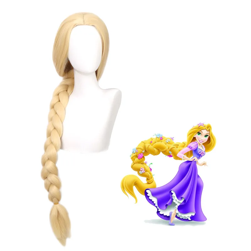 

Anime Women Long Wig Rapunzel Tangled Light Blonde Straight Cosplay Hair big braid for women party Wig Accessories
