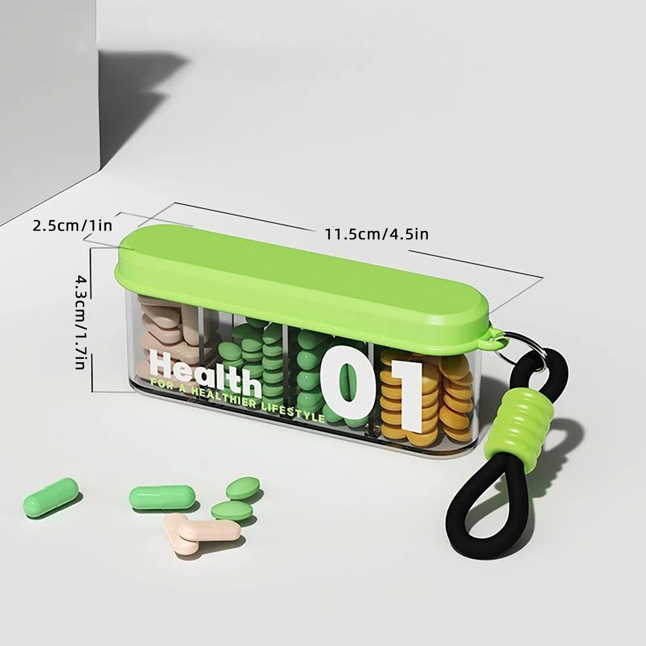Small Pill Storage Box Portable Sub-Packing Mini Splitter Holder Split 4 Compartments Candy Packaging Case