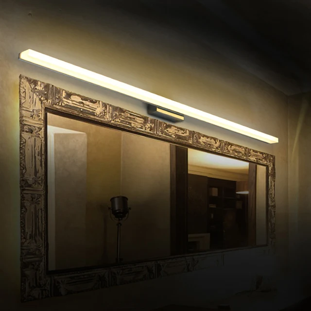 QLTEG Led ไฟติดผนังห้องน้ำ Vanity Light AC85 - 265V ในร่ม Modern Wall Sconces สีดำ LED กระจกโคมไฟผนังโคมไฟสีขาว 1