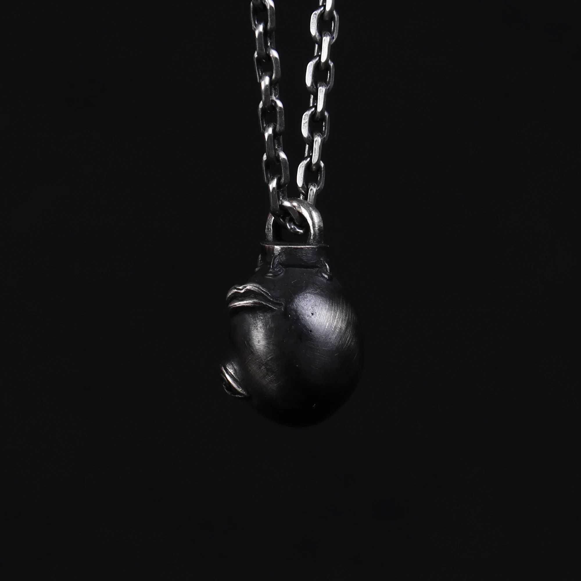 Handmade 27g 925 Sterling Silver Behelit Pendant beherit Necklace The egg of king open eyes Smooth Version