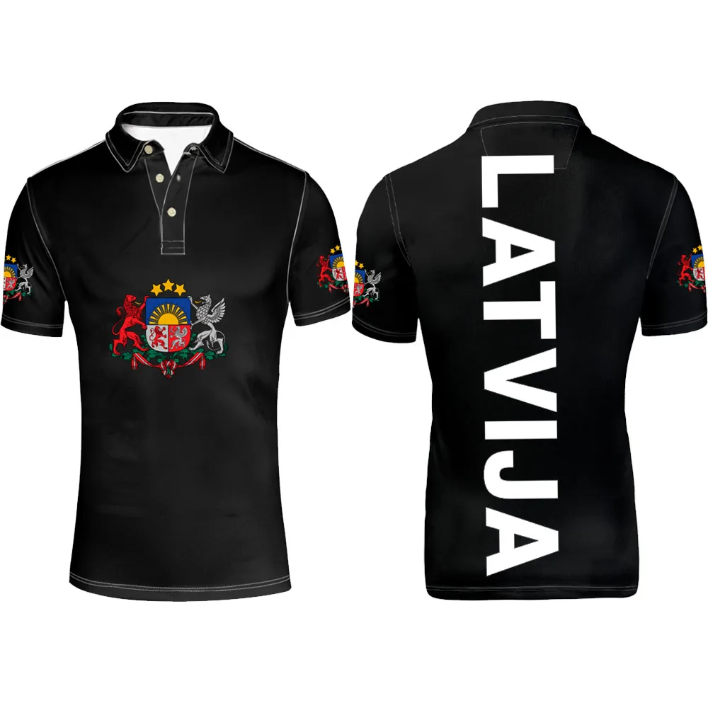 

Латвия рубашка Сделай Сам бесплатно по индивидуальному заказу имя номер lva рубашка поло Нация Флаг латвиджа страна колледжа печать фото красная одежда