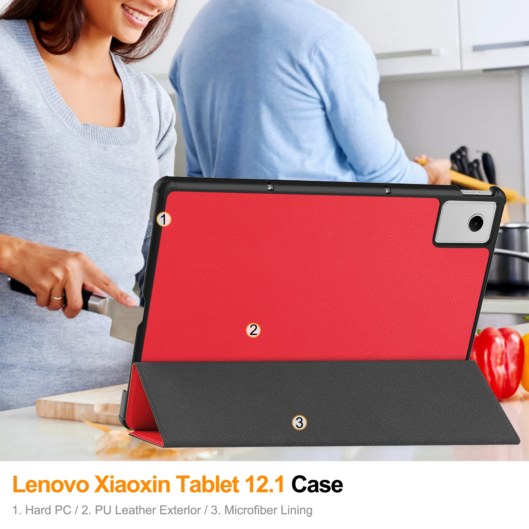 Premium Tri-Folding Magnetic PU Leather Tablet Cover