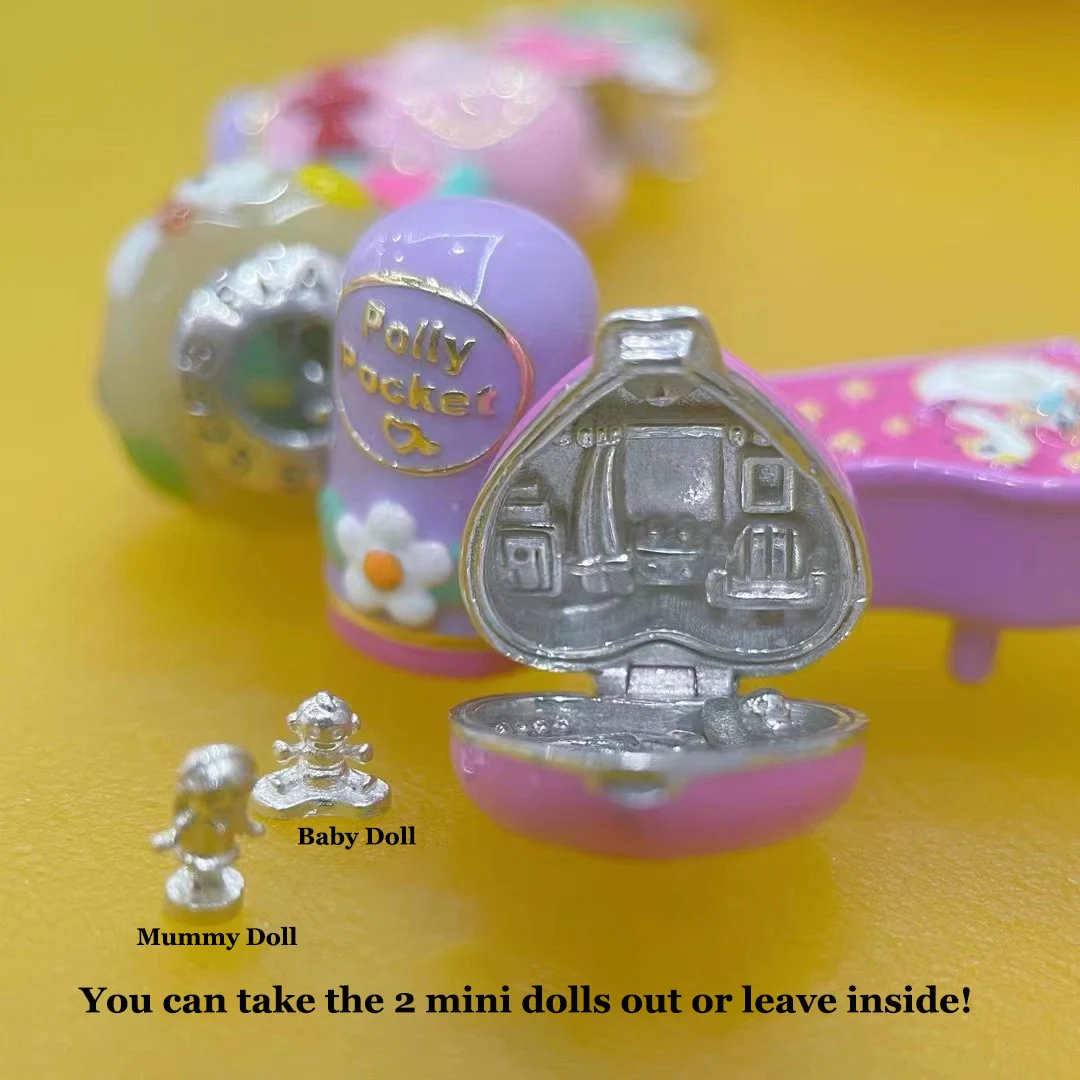 925 Sterling Silver Rabbit Music Box With Mini Dancing Doll Polly Pocket  Charm Bead Fpr Pandora Bracelet Bangle Europe Jewelry