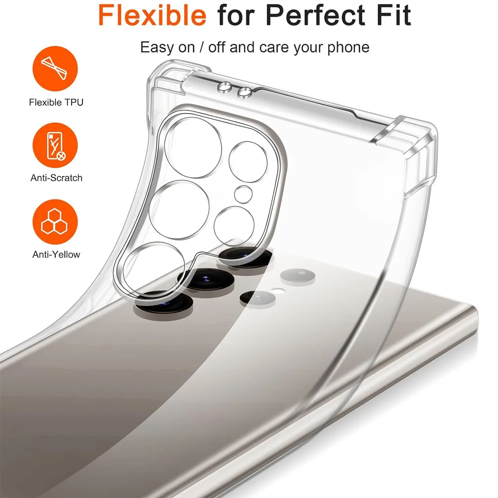 Sleek Transparent ShockProof TPU Phone Case