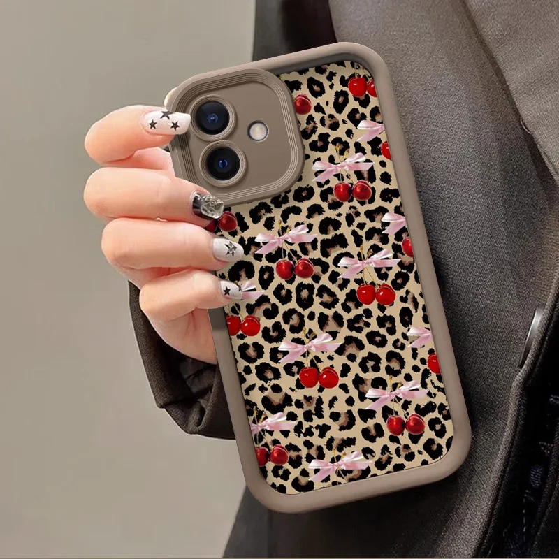 Stylish Retro Black Zebra & Leopard Print Shockproof Silicone Phone Case