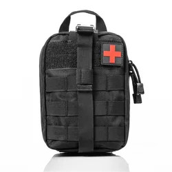 Compact Tactical First Aid Kit for Emergency and Outdoor Survival (Black)