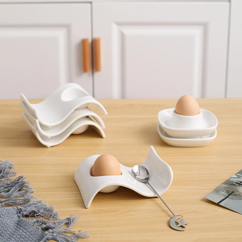 Elegant Ceramic Egg Cup Holder - Creative and Heat-Resistant Kitchen Essential
