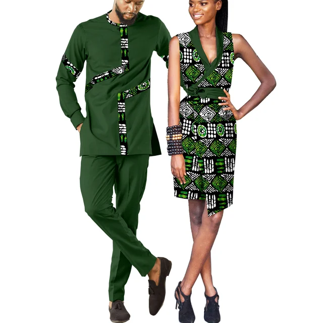 Ayomide Dashiki and Print Outfit for Couple
