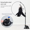 Interactive Cat Toy Handfree Cat Stick Kitten Playing Teaser Wand Toy Suction Cup Feather Wand Pet Supplies Simulation Feather 3