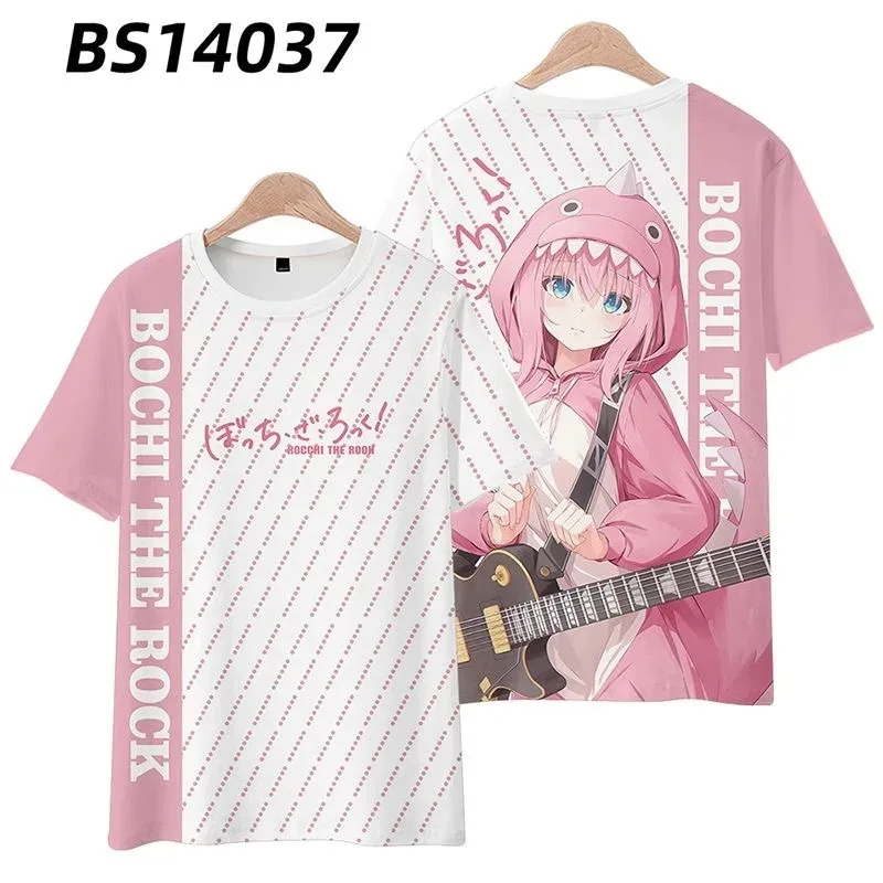 

BOCCHI THE ROCK! 3D printing around neck kimono t-shirt,short sleeve,popular japanese anime streetwear,summer fashion