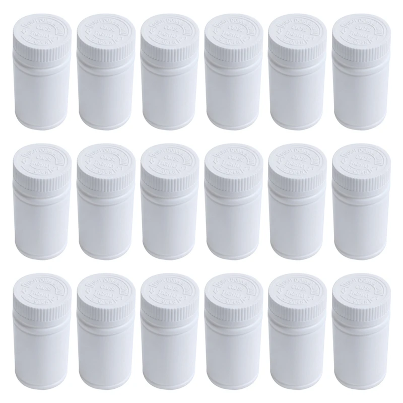 

Plastic Empty Medicine Bottles Pill Tablet Container Holder 9Pcs White