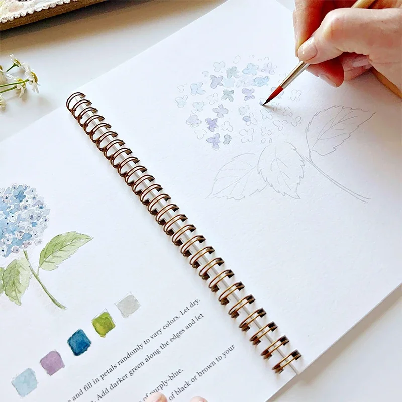Bird Watercolor Workbook Beginner Friendly Life Color Palette Series Watercolor Practice Book Coloring Book 12 Color Paint Pen