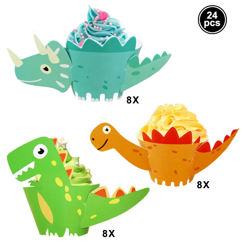 Description Picture 6 of itemDinosaur Cake Topper Cute Cartoon Jungle Safari Dino Birthday Cake Decoration Boys Kids Dinosaur Themed Baby Shower Party Supply