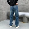 Fashion Vintage Blue Jeans For Men Ripped Holes Straight Leg Loosen Pants New Male's Baggy Jeans 2