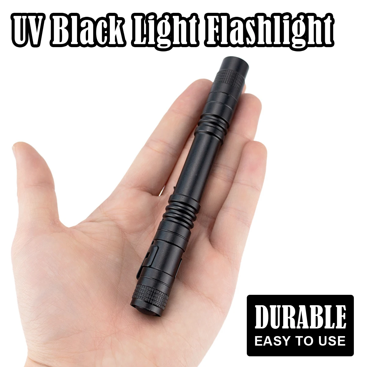 Uv Flashlight 365nm Ultraviolet Torch With Pen Clip Battery-power Manual Portable Light Led-and-uv-flashlight Scorpion Detection
