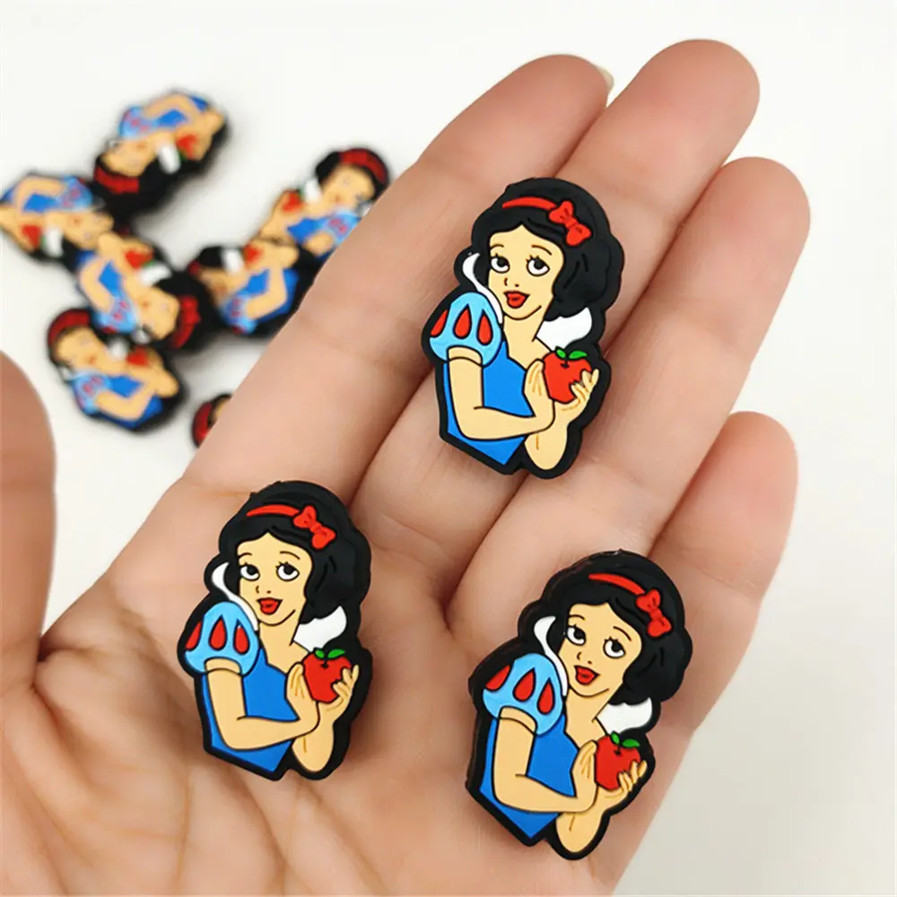 

10pcs Disney princess Silicone snow white focal Beads For Jewelry Making DIY Nipple Chain Bead Pen Handmade Accessories