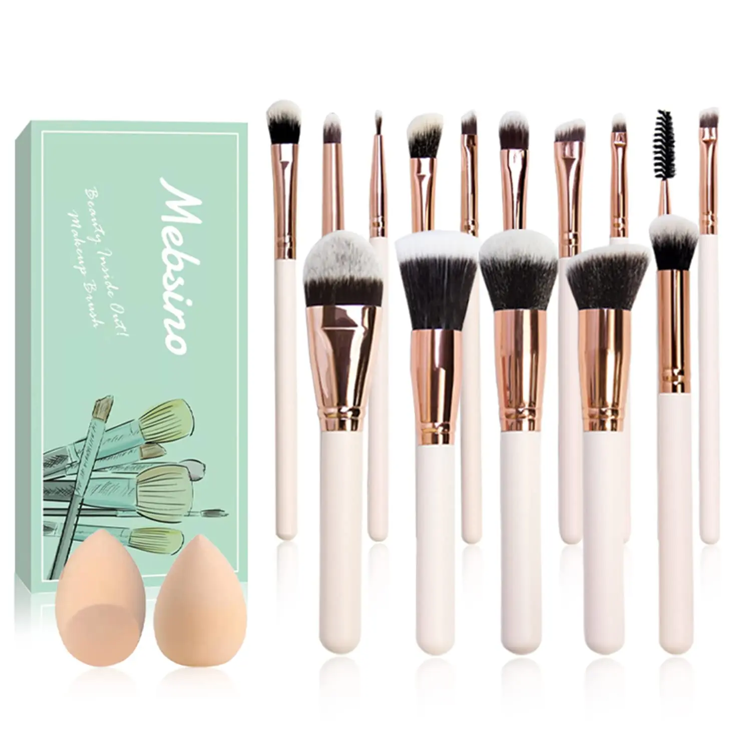 14Pcs Makeup Brushes Set Cosmetic Foundation Powder Blush EyeShadow Lip  Blend Wooden Make Up Brush Tool Kit