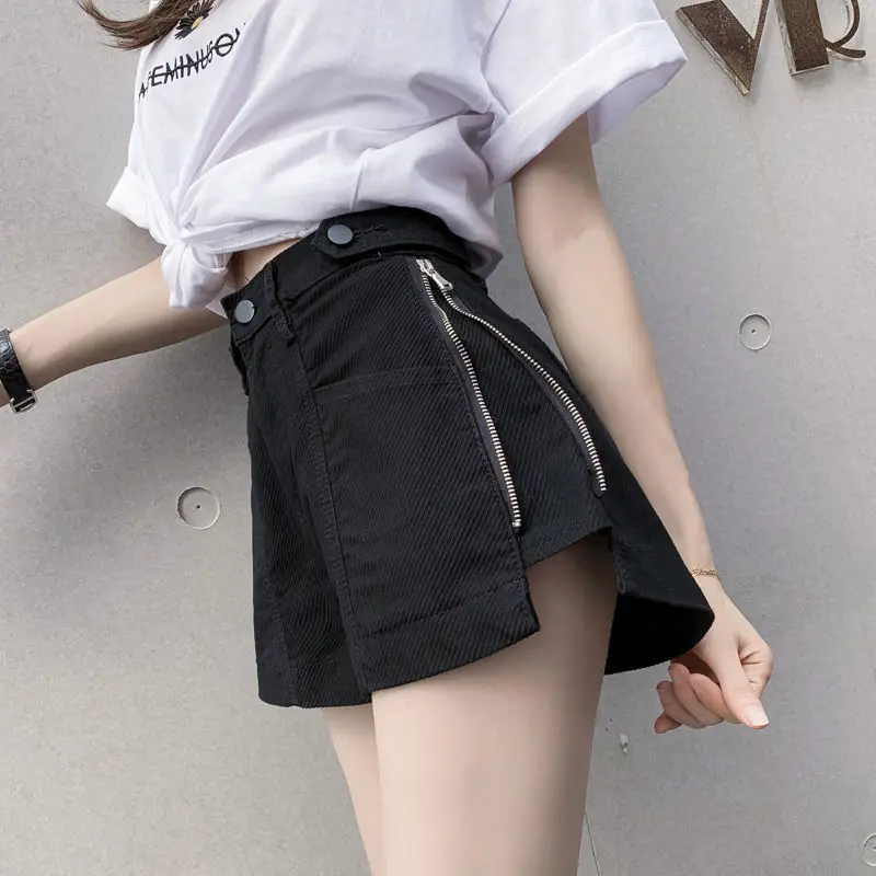 Short Pants for Woman To Wear Jeans Denim Women's Shorts Work White Office High Waist Cotton Korean Style Offer Free Shipping XL