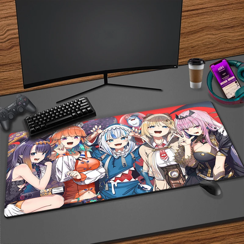 Hololive Gawr Gura Cute Mouse Pad Anime Large Mousepad Gamer Computer