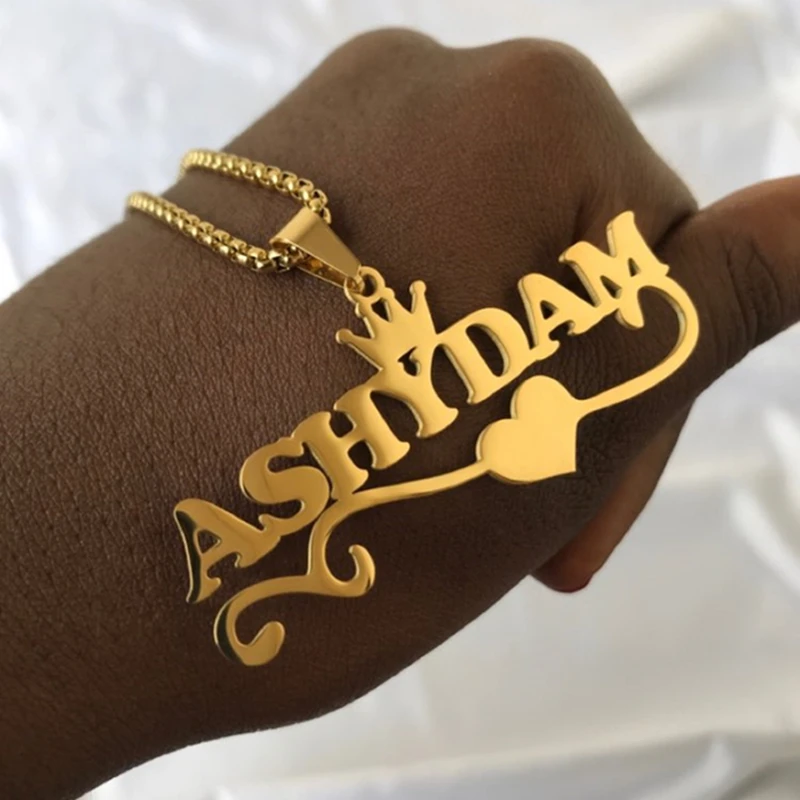 

Толстая кубинская цепь на заказ, ожерелье с именем 5 мм, мужские и женские ювелирные изделия, персонализированные большие выразительные ювелирные изделия