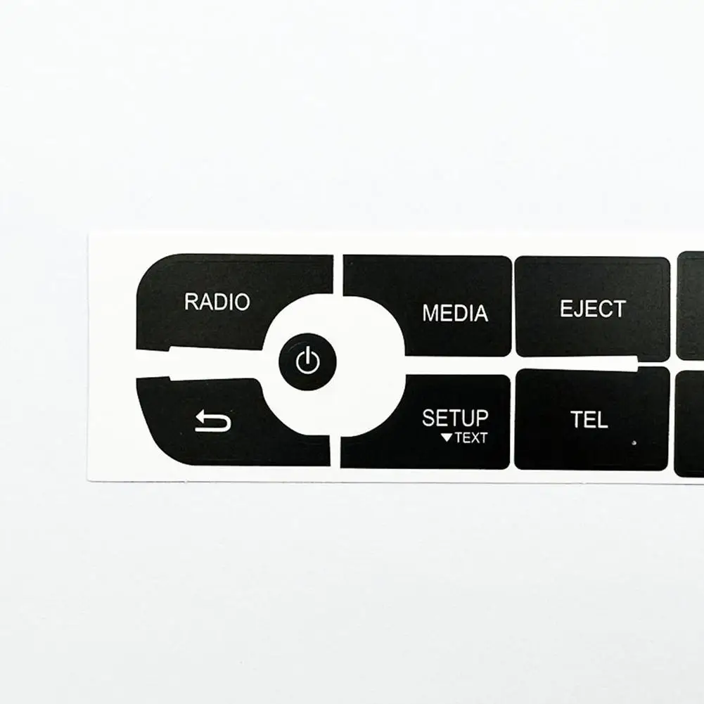 Black Vinyl Car Radio Audio Button Repair Decals Sticker