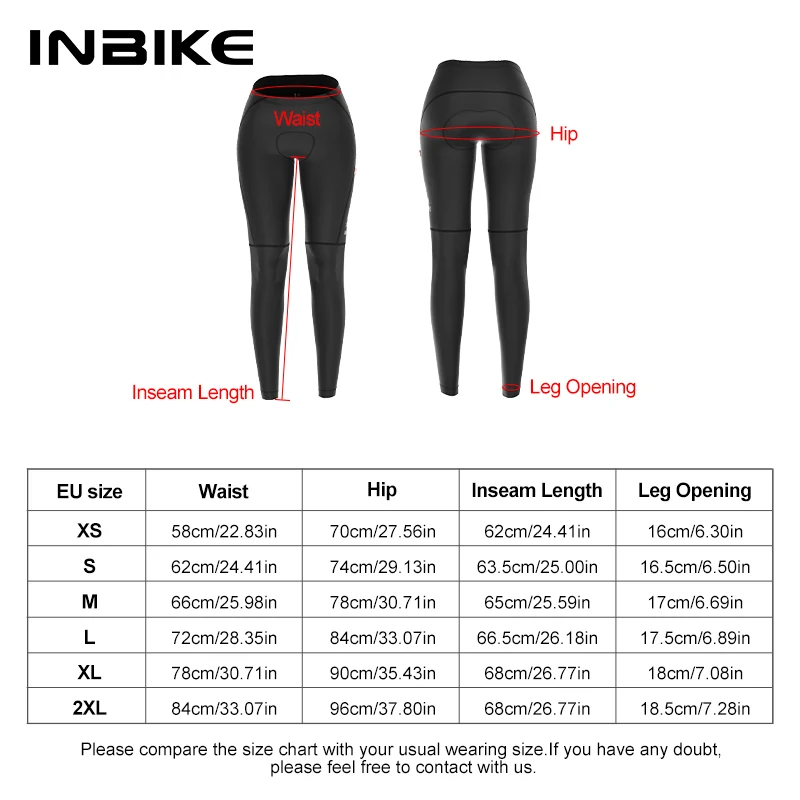 INBIKE 2024 여성용 사이클링 바지 긴 패딩 자전거 스타킹 포켓이있는 라이딩 용 레깅스 MTB 산악 자전거 바지 액세서리