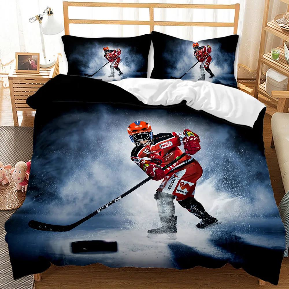 Coperta sportiva in pile Sherpa per letto e divano, hockey punk, bianca, coperta in peluche, per sport invernali, eventi sportivi, 100 x 150 cm