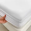 1Pc Fitted Bed Sheet With Elastic Band Solid Color Anti-slip Adjustable Mattress Cover for Single Double King Queen Bed 6
