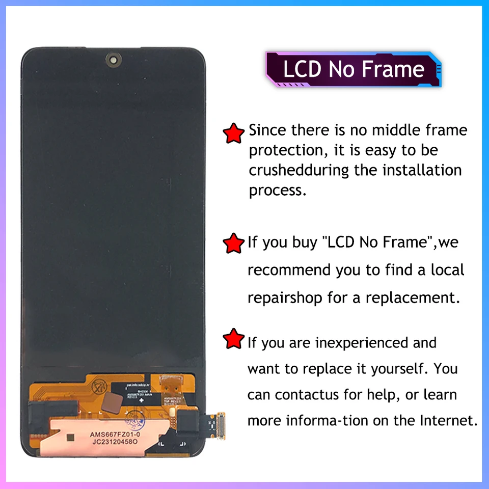 Écran LCD Complet Pour Xiaomi Redmi Note 14 4G (24117RN76G) - Remplacement Avec Cadre Noir - Kit Outils Inclus