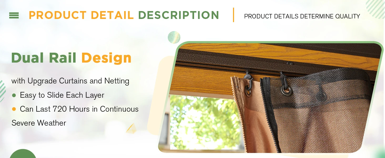 Gazebo with Curtains and Netting