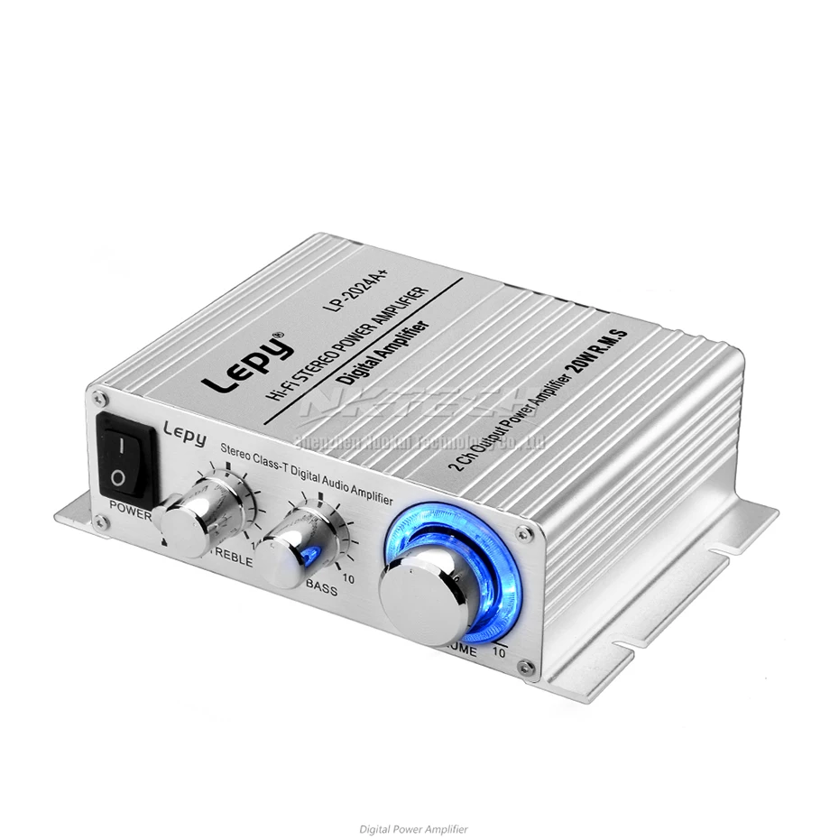 Lepy-amplificador de Áudio Digital Lp2024a Plus Power Amp Hi-fi Estéreo Doméstico Classe-t 2ch Rms 20w Bass Compatível com Mp3 Mp4 Ipod - Image 4