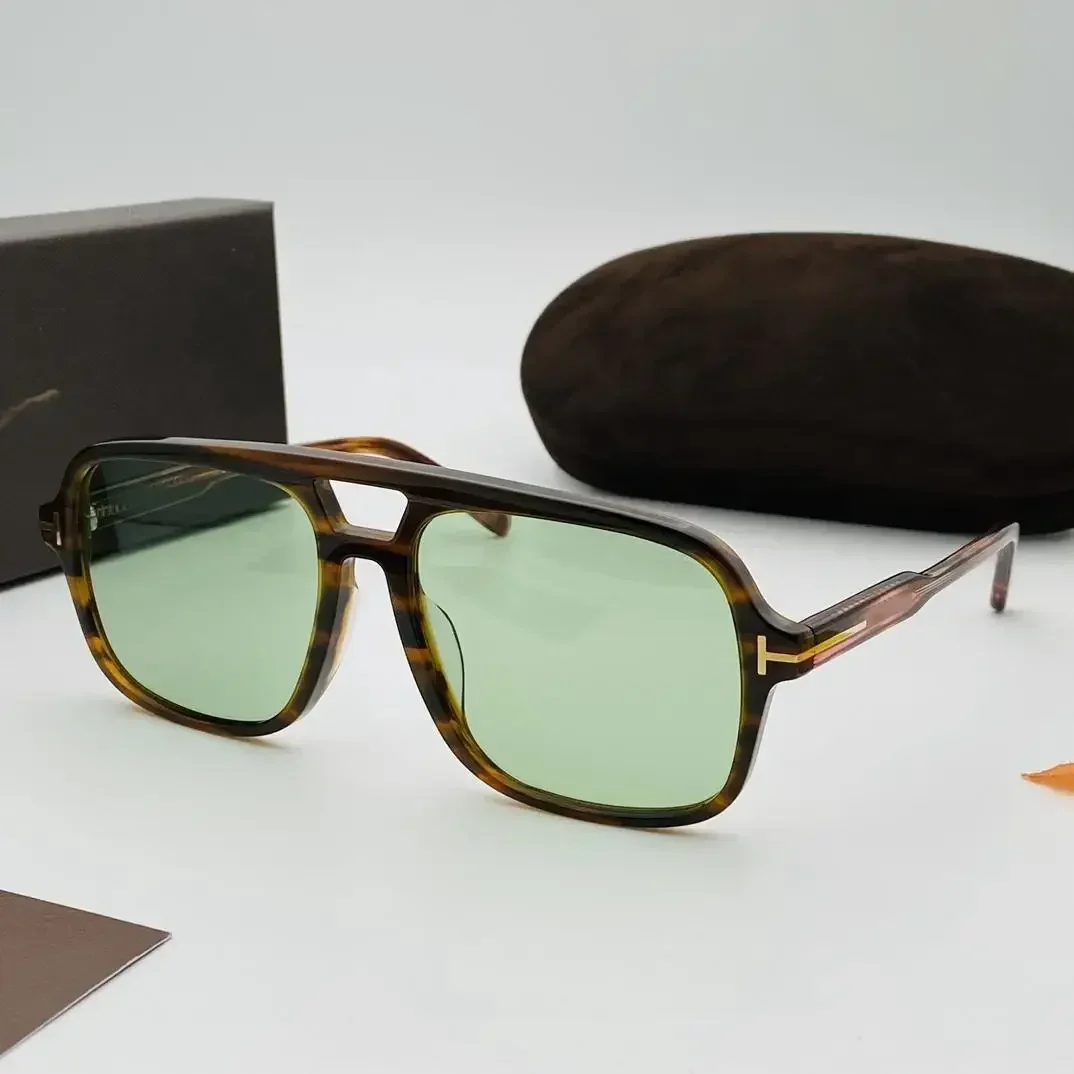 

TF884 Fashion Sunglasses for Women New Double Beam Acetate Square Designer Brand UV400 Outdoor Handmade Men SUNGLASSES