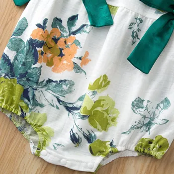 6 9 12 18 Months Newborn Baby Girls Romper Summer Clothes Sleeveless Floral Bow Bodysuit Infant Outfits Fashion Girl Clothing 4