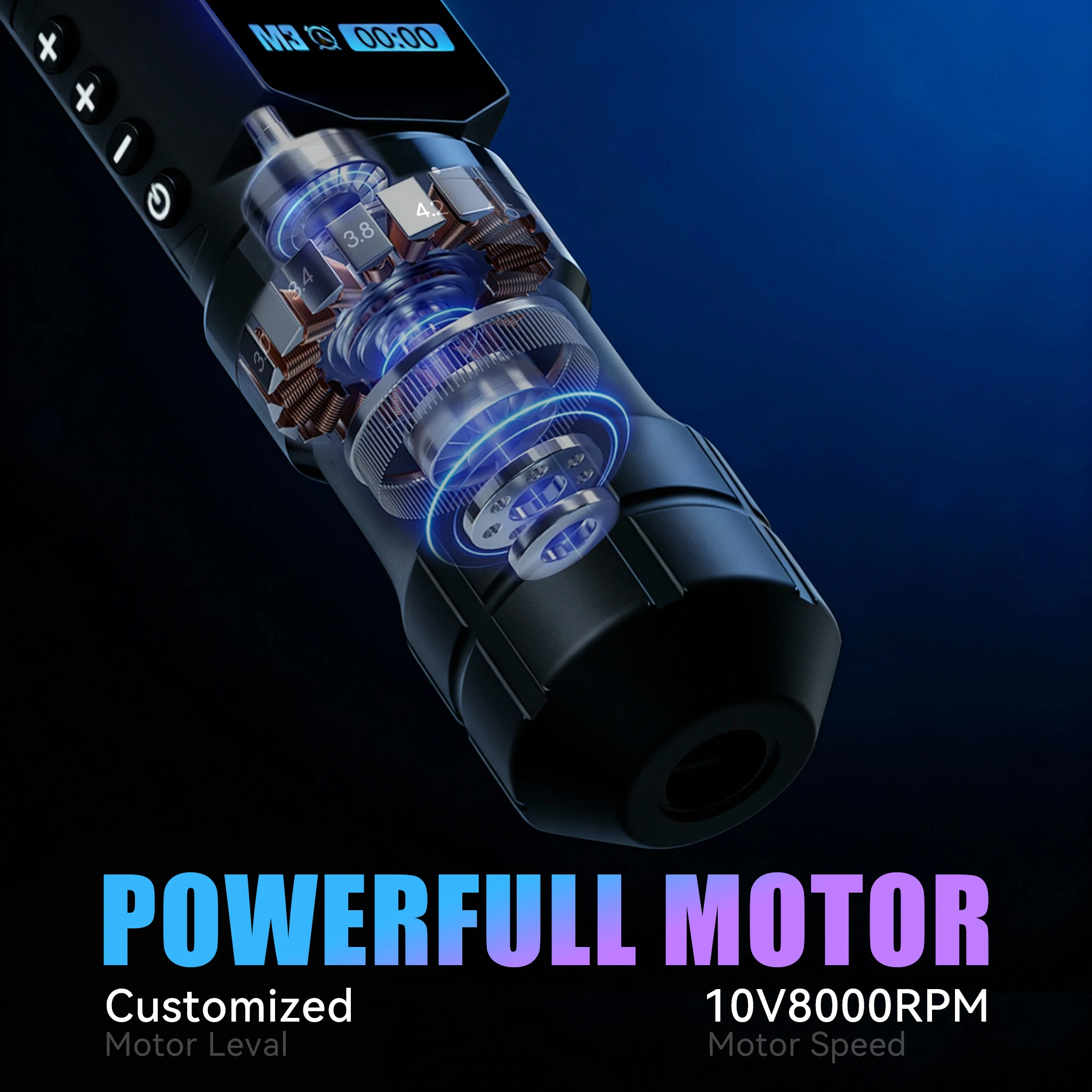 Tattoo Machine Kit Professional Adjustable Stroke Wireless Coreless Brushless Motor Tattoo Pen With Tattoo Ink Tattoo Blue Soap - 5