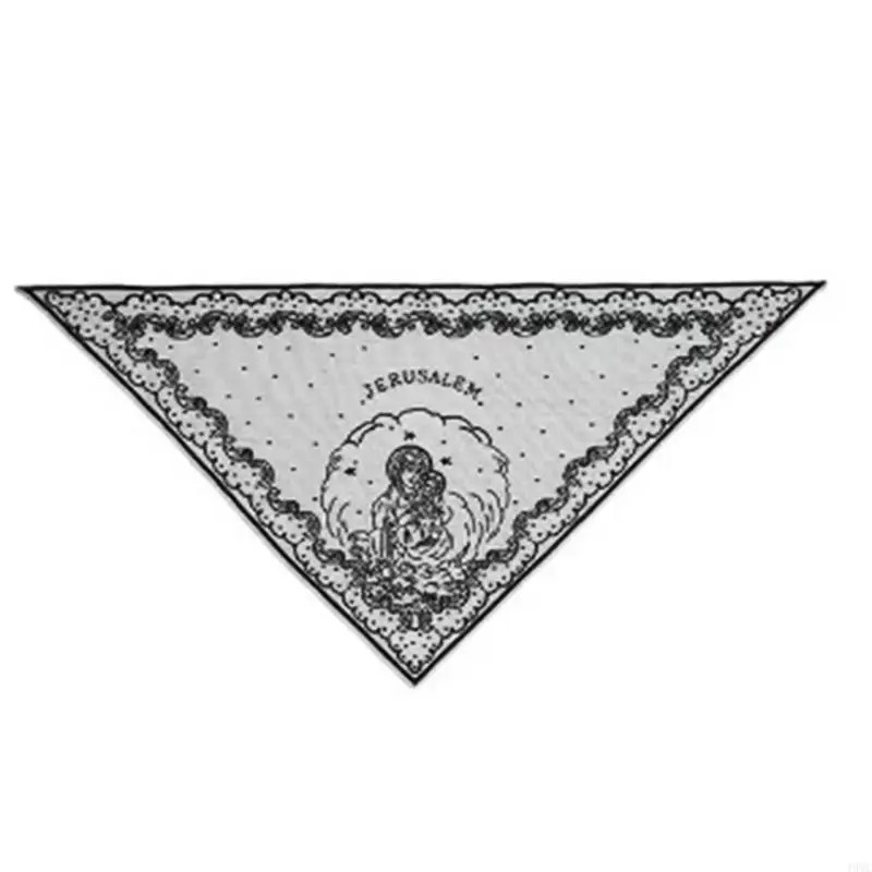 Woman Mantilla Veils Lace Trim Sheer Shawl for Wedding Church Mantilla Breathable Shawl Veils Wedding 49MC lace wedding shawl