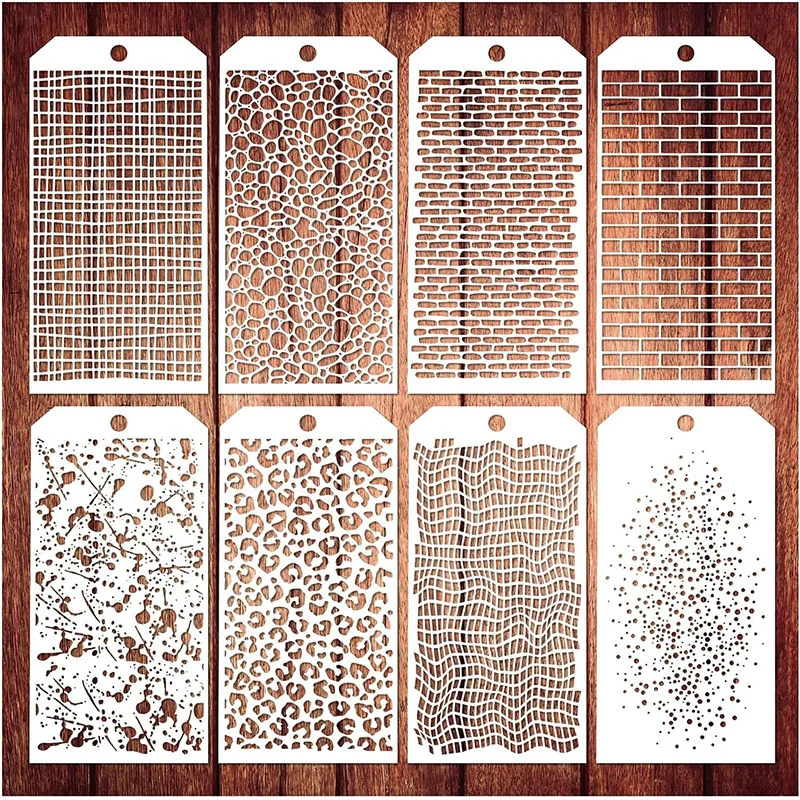 Pattern Brick Dot Painting Template Hollow Out Learning Hand Copied Board Color Drawing Scratchcard Painting 8Pcs Painting Template