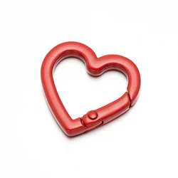 Heart Shaped Carabiner Keychain Hook Set for DIY Jewelry and Crafting (Red)