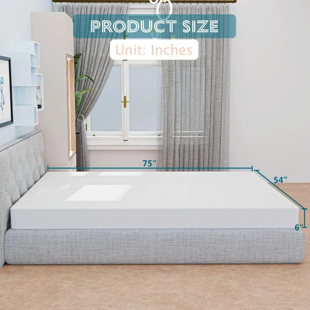 6 Inch Mattress, Gel Memory Foam Full Mattress, Pressure Relieving, Cooling Gel Foam, Mattress in a Box, Certipurr-Us Certified 2